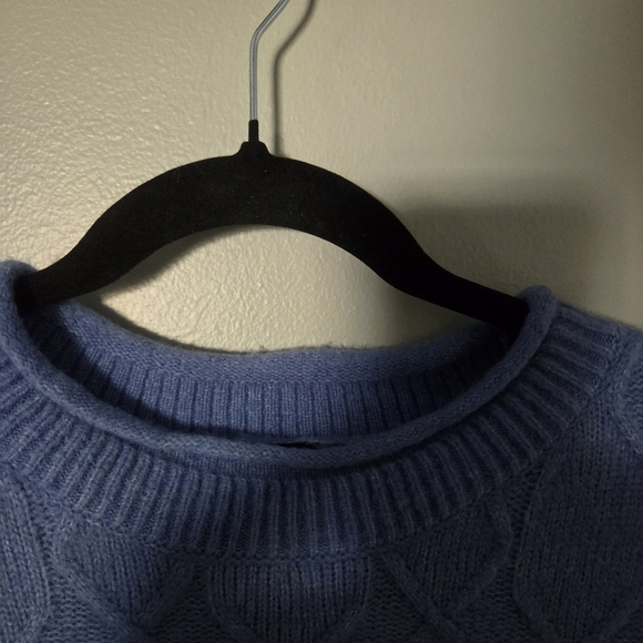Talbots Women's Blue Cable Knit Preppy Classic Cozy Wool-Alpaca Blend Sweater XL - Picture 3 of 9
